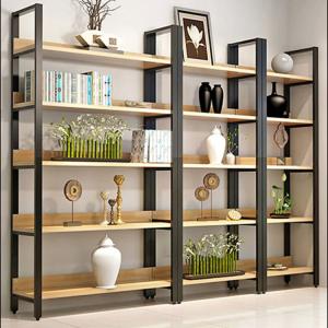 China Steel Wood Gondola Shelving Household Multi Storey Living Room Bookshelf factory