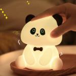 Cute Animal USB Rechargeable Baby Lamps Silicone Panda LED Night Light for Kids