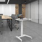 Customized Wooden Grain Pneumatic Height Desk for White Office Computer