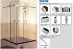 Bathroom Sliding Door System 109, Stainless Steel 304, Satin MIrror, glass