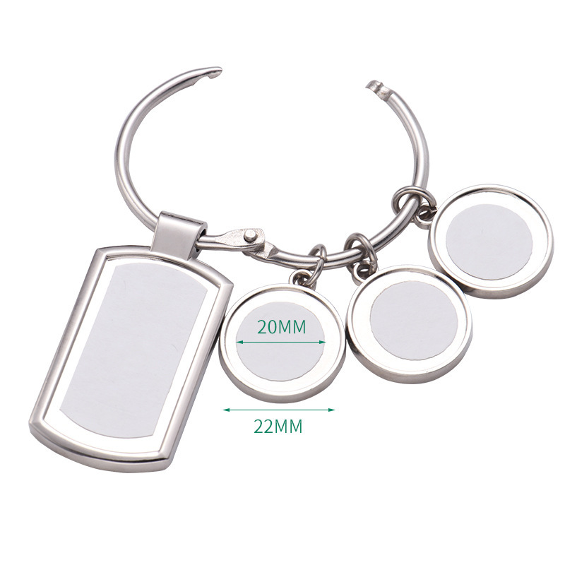 Sublimation Blank Metal Key Chain With 6 Round Tags Diy Photo Keychains