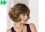 Black Women 180% Density Short Synthetic Wigs Wind With Blonde Curly Hair