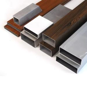 6063 Aluminium Box Rectangular Profile Wood Grain Square Aluminium Profile