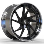 Gloss Black Face 2-PC Forged Rims Polished Barrels 21 22 Inches For Porsche
