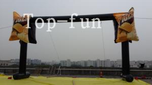 China PVC tarpaulin black inflatable led light advertising arch,water proof and fire retardant factory