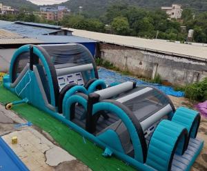 China 0.55mm PVC Inflatable 5k Run Obstacle Course Bouncer 17mL*4mW UV Resistant factory