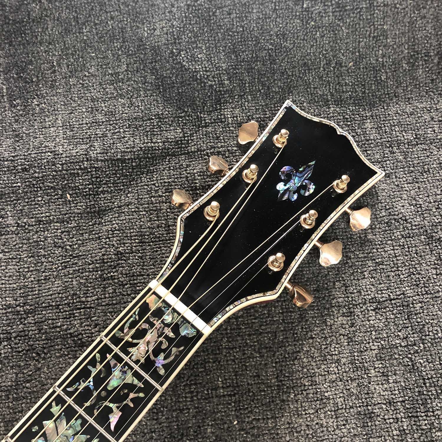 Custom Grand jumbo 43 inch J200 water ripple back side with kinds colors Acoustic Guitar life tree inlay neck, vintage