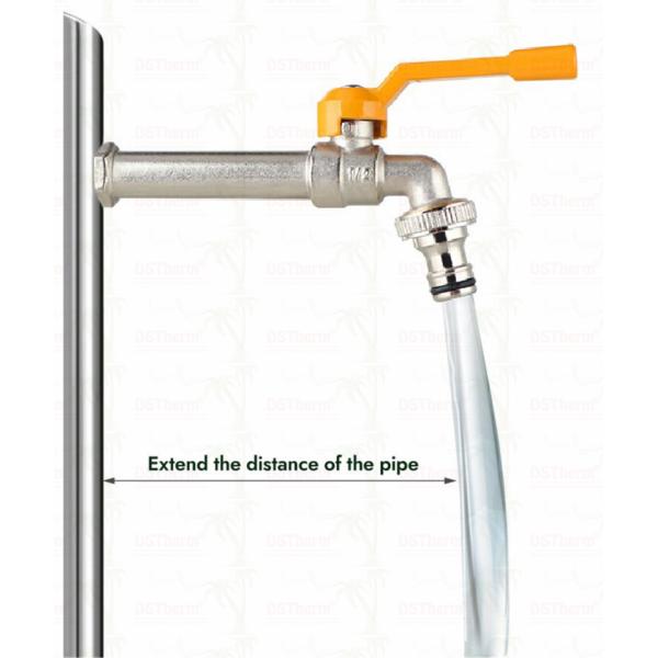 Long Spoute Heavy-Duty Nickel Plated Single Outlet Tap Extension Tap Brass Faucet 1/2"*3/4"