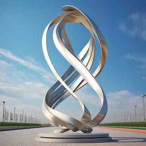 China Modern Metal Art Large Outdoor Matt Stainless Steel DNA Sculpture factory
