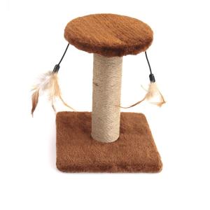 China 20x18x16cm Cat Scratch Post Toys With Feather For Cat Interactive Play factory