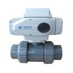 Chemical Resistant UPVC Electric Ball Valve Thread Connection Straight Through