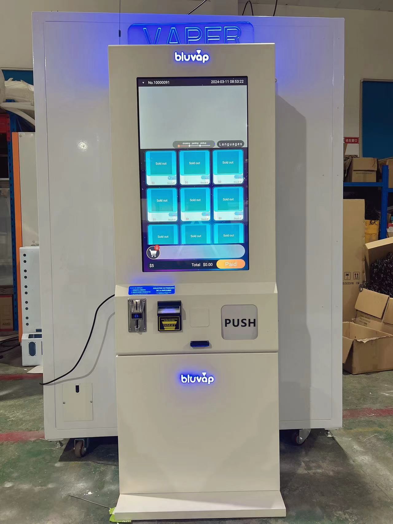 Bar Outdoor Touch Screen Automatic Cigarette Vending Machine With Coin and Bill Acceptor