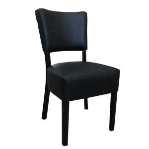China Walnut PU Leather Upholstered Dining Chair for Cafes Restaurants and Hotel Event Banquets factory