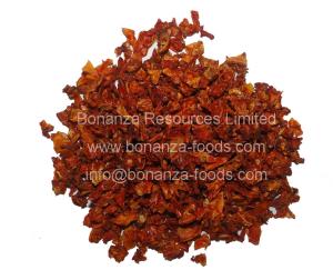 China Kosher Certified Dehydrated Tomatoes Pieces 10*10mm Dried Tomatoes factory