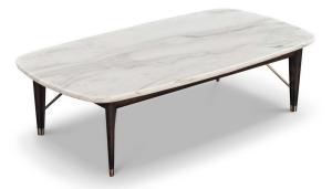 China Long table for Cocktail lounge coffee table by marble stone top with Oak solid wood and Stainless steel legs factory