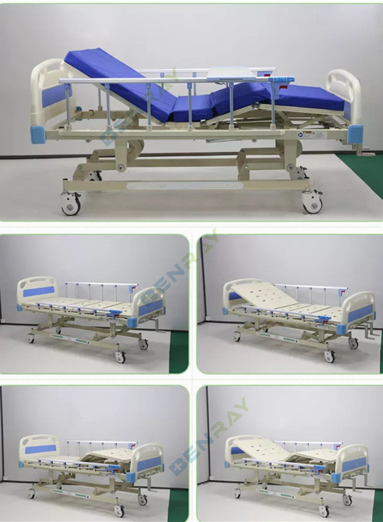 3 function manual medical hospital bed for patient 3 crank hospital bed