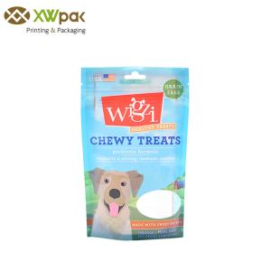 China Printed Resealable Doypack Stand Up Pouch Pet Food Dog Treat Packaging Bags With Zipper factory
