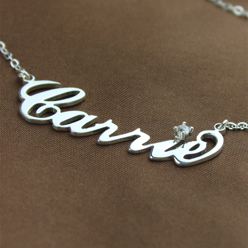 Trendy Fiance Custom Silver Necklaces