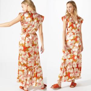 China Boho Hibiscus Wrap Maxi Women Dress factory