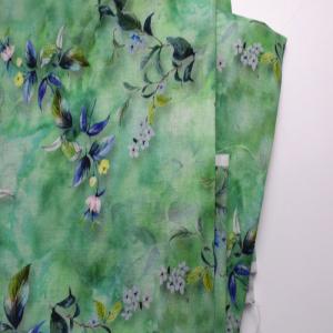 China Ramie Hemp Polyester Lycra Sublimation Printing Fabric For Garment factory