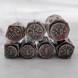 Bullet Head Multiface Metal Dice Set Desktop Game DND#RPG#COC