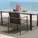 Outdoor Furniture Patio Aluminium Dining Chair Waterproof Fabric Mesh Hotel