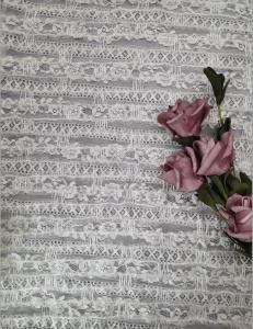 China White Soft Tulle 100% Polyester Embroidered Lace Fabric 3D factory