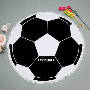 Portable Beach Towel Round Microfiber With Customized Printing 150x150cm