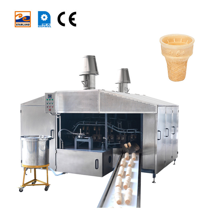 28 Plates Wafer Cone Production Line Ice Cream Cone Wafer Biscuit Machine