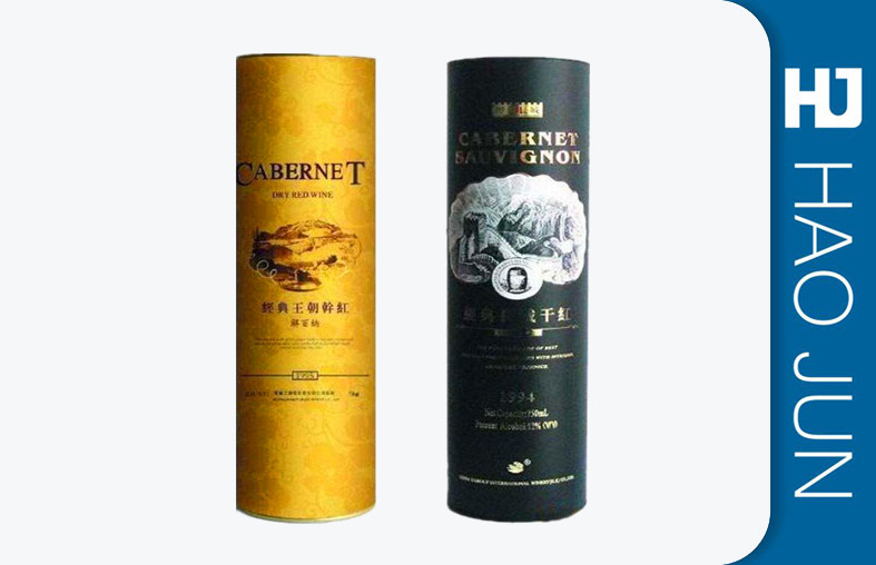 Handled Wine Presentation Box / Glass Bottle Wine Tube Box With CMYK Offset Printing