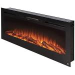 36 Inch 9 Colors Flame Electric Fireplace for Metal and Tempered Glass Area