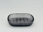 Smoke Glass Bathroom Accessories Sets Square Shape Crazy Stripe Hand Soap