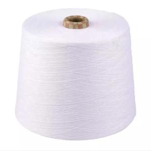 China Optical White Ring Spun Polyester Yarn 50 / 2 50 / 3 100% Polyester stable fiber Material factory