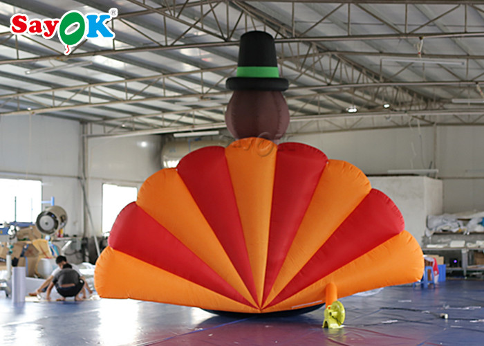 4 Meter Inflatable Turkey Decoration With Air Blower For Thanksgiving Day