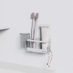 No Drilling Household Magnetic Attraction Shower Rack With Towel Holder Bathroom