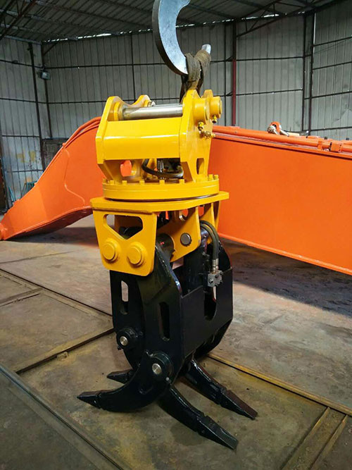 Kobelco SK220 Excavator Hydraulic Rotating Grapple For Construction