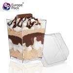 Europe-Pack hot sale food grade square dessert cup with PET lid