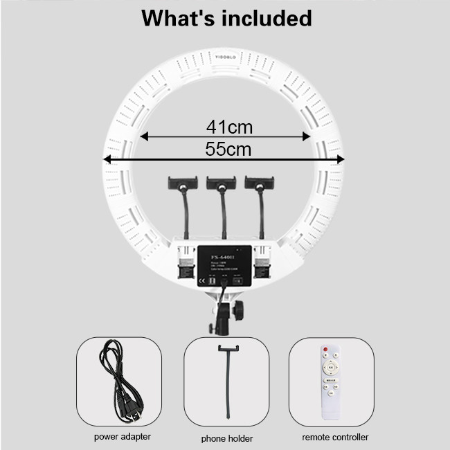 100w 22 Inches Ring Light With Remote Controller 3200k-5500k Battery Support