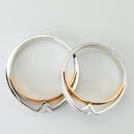Double Layer Hollow Design 0.253ct 18k Gold Wedding Rings