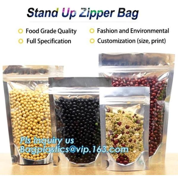 Snack Zipper Stand Up Pouch Food Flexible Zipper Packaging Square Bottom