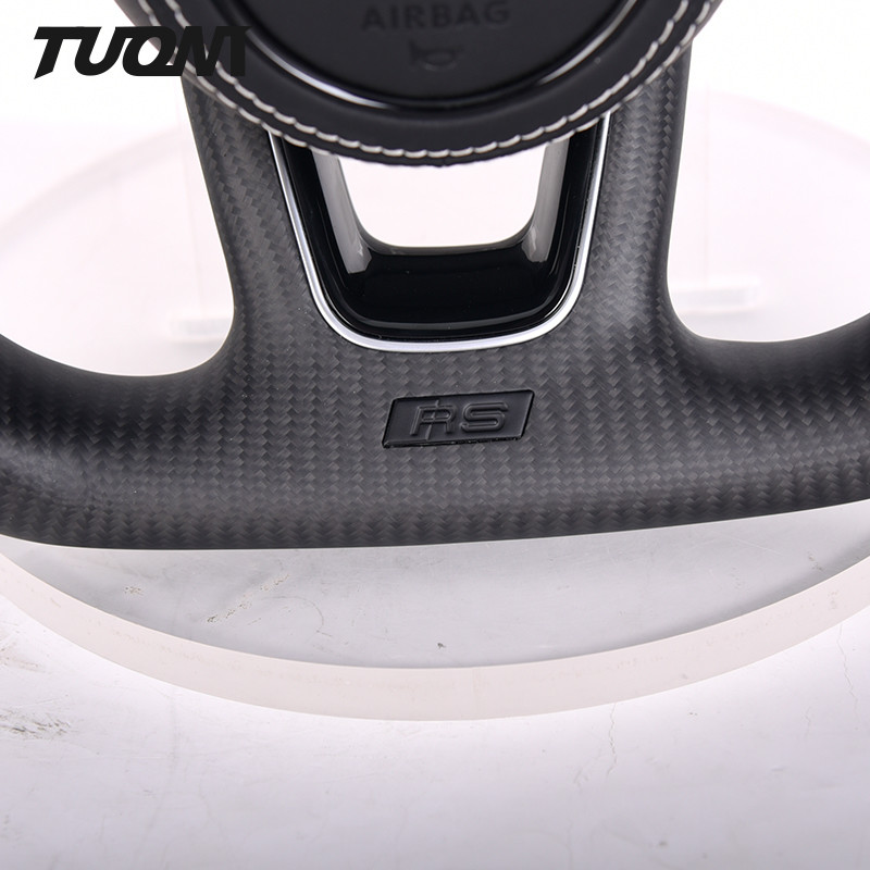 Matte Audi Carbon Fiber Steering Wheel Real Leather RS International Auto Parts