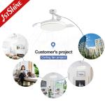 White Ceiling Fan With Light 3 Pc Blades Dimmable Led Light Dc Motor