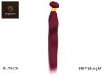 Straight 99j 12inch Colored Human Hair Bundles For Birthday And Wedding