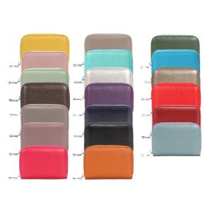 China Short Genuine Leather Credit Card Holder for Women Advantage of Low MOQ Mix Models factory