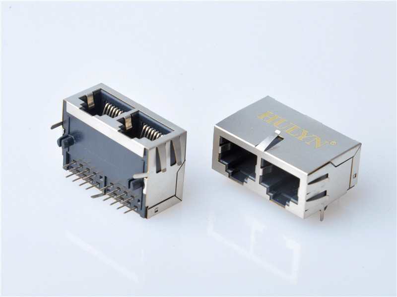 HULYN RJ45Jack, Shielded RJ45 Modular Jack Connector,with LEDs, 1x2Ports,RJ45 connector LED