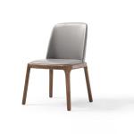 Nordic Gray Luxury Fully Fabric Upholstered Dining Chair Luxury Modern Style for