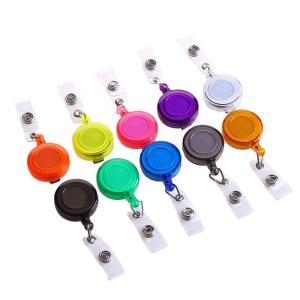 China Deyi Round Retractable Badge Reel Colorful Badge Holder Retractable Clip Nurse Teacher Office Supplies factory