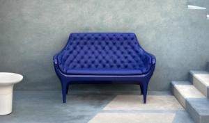China Replica Showtime Poltrona Chair Fiberglass Arm Chair Furniture , Blue White factory