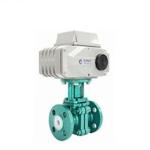 FEP Stainless Steel V Type Fluorine Electric Ball Valve With Flange Connection