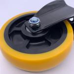 Fixed PU Caster Wheels Industrial Medium Duty 100MM